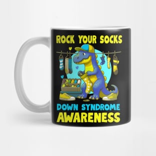 Dinosaurus ( Dino) Down Syndrome Awareness Rock Your Sock copy Mug